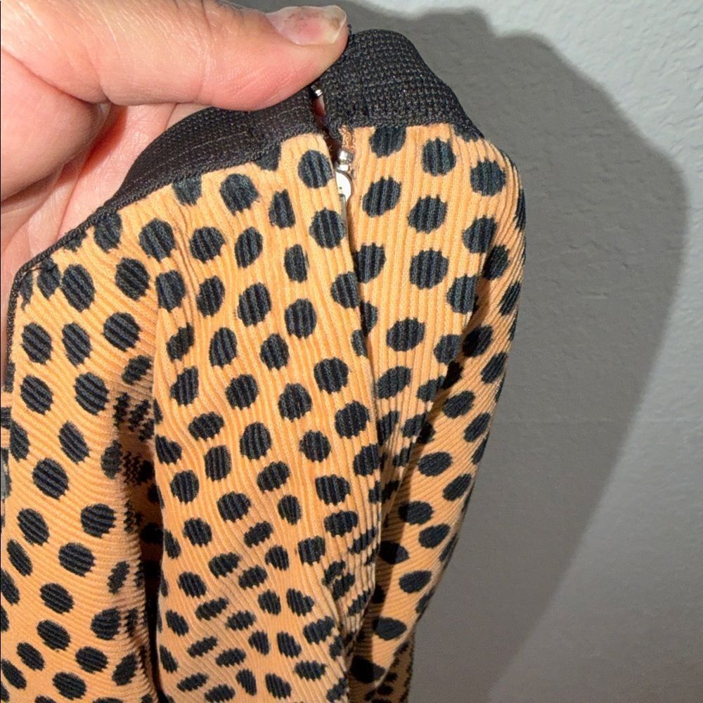 Vintage free people Y2K Polka Dot A-Line stretch Skirt - Black and Tan 6 - Picture 6 of 7